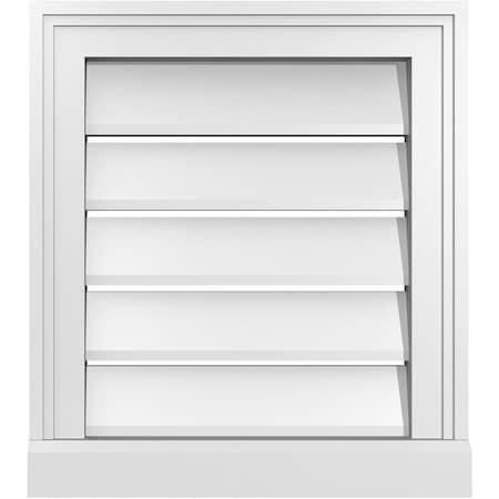 Ekena Millwork Vertical Surface Mount PVC Gable Vent: Functional, w/ 2"W x 2"P Brickmould Sill Frame, 16"W x 18"H GVPVE16X1803SF